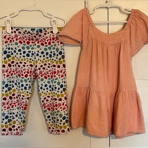 Mini Boden Cropped Leggings and Muslin Tunic Outfit